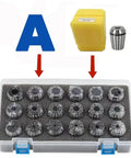 Precision ER11 To ER40 Collet Chuck Tool Holder Set in case, featuring various sizes in durable material for tight accuracy.