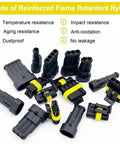 352 Piece Waterproof Car Electrical Connector Kit with 1 2 3 4 Pin Connectors, Male and Female Terminals in black nylon
