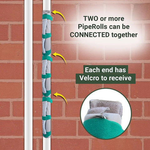 Original Pipe Insulation Roll That Keeps Pipes From Freezing This Winter, Cold Snap Ready connected to pipe with Velcro