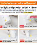 Installation steps for 6 Pack 3.3ft LED Channel Kit White Aluminum U Shape Diffuser With Milky White Cover For LED Strip Lighting