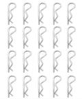 20Pcs R Clips Retaining Cotter Pins TYHI Built To Last Heavy Duty Zinc Plated Hairpin Assortment Kit arranged in rows