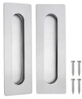 7 Inch Recessed Flush Finger Pulls For Pocket Door Sliding Door Hardware In Brushed Stainless Steel Rectangular 2 Pack Durable 304 Stainless Steel Rust Resistant Fingerprint Resistant Recess Mount