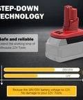 18V To 12V Battery Adapter Converter For Power Tools with step-down technology and voltage reduction for Milwaukee 12V tools