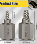 2 In 1 Screw Extractor Set With Three Eighths Inch Drive For Bolt Removal Includes One Eighth And Seven Thirty Second Inch Bits