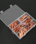 Dent Puller Ring Set For Auto Body Repair, 110 Piece Triangular And Round Pullers, Iron Copper Plated, Durable Sheet Metal Welding Kit For Car Body Panels And Bodywork in storage box