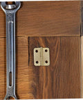 Miniature Iron Hinges For Wooden Jewelry Boxes And DIY Projects, 270 Degree Rotation, Small Cabinet Hinges, Includes 160 Screws, Retro Mini Screw In Hardware For Craft And Jewelry Case Supplies By Levemolo installed on wood