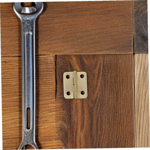 Miniature Iron Hinges For Wooden Jewelry Boxes And DIY Projects, 270 Degree Rotation, Small Cabinet Hinges, Includes 160 Screws, Retro Mini Screw In Hardware For Craft And Jewelry Case Supplies By Levemolo installed on wood