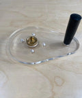 Super Slick Clear Acrylic Router Base Plate For RT0701C And XTR01Z Six By Nine Inch with mounting holes and handle.