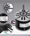 DL1056 sleeve-bearing direct-drive blower motor, black metal housing, 1/2 HP, 115V, 1075 RPM, 3-speed, 48-frame