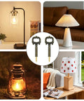 2 Pack Solid Brass Lamp Switch Knobs Retro Key Style Turn Handles Universal Fit displayed with various lamp styles.