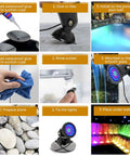 Installation guide for Pond Lights Color Changing Underwater RGB Lit Spotlight Kit IP68 Waterproof Submersible Fountain Lights