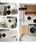 Hella Compact Two In One Washer And Dryer Combo With Bright Lcd Panel mounted in bathroom and balcony settings, demonstrating space-saving options.