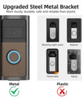 All Metal Anti Theft Ring Doorbell Mount Upgrade Kit With Adjustable Angle 45 To 135 Degrees showing metal and plastic comparisons