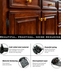 Half Overlay Black Cabinet Hinges 36 Pack Self Closing Heavy Duty Soft Close, showcasing black steel hinges on wooden cabinet doors.