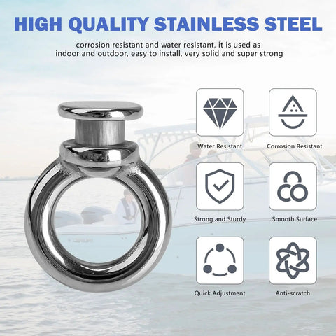 High quality stainless steel Easy Docking Fender Bumper Clips For Boats Stainless Steel Eyelets 4 Pack Silver with features chart