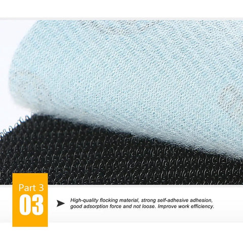 High-quality flocking material shown in blue and black, designed for self-adhesive applications and improved work efficiency.