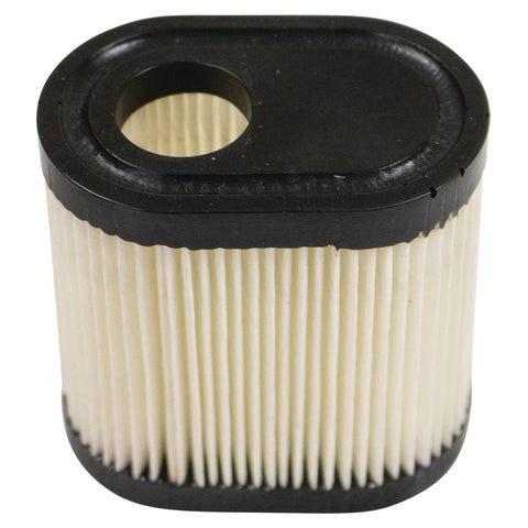 Air Filter 100812 For Tecumseh Small Engine Models LEV100 LEV115 LEV120 with oval design, pleated paper filter and black rubber trim