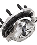 Beefed Up Front Wheel Bearing Hubs Assembly 2 Pack For Ram 2500 2014 2015 2016 2017 2018 And Ram 3500 2013 2014 2015 2016 2017 2018 Front Left And Right 8 Bolt ABS Hub Replacement Kit shown in close-up