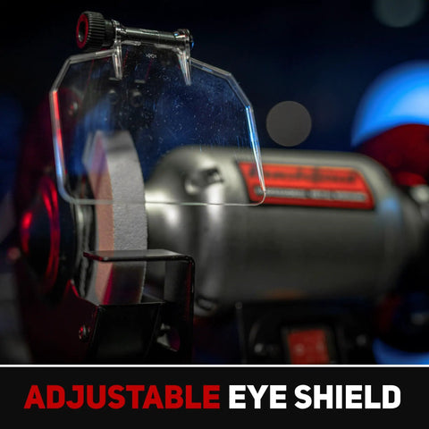 Low Speed Six Inch Bench Grinder With One Third Horsepower Motor And Wobble Free Wheel For Precise Grinding, 1750 RPM