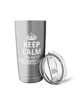 Keep Calm And Go Skiing Stainless Steel Insulated Tumbler Ski Trip Souvenir For Skiers And Snowboarders Funny Saying Travel Cup For The Whole Crew German Ski Town Tribute Durable Cold Keeping Cup For On The Mountain, 16 oz stainless steel tumbler with lid