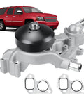 Heavy Duty Engine Water Pump With Thermostat And Gasket Kit Direct Bolt Drop In Replacement for Cadillac Chevy GMC Pickup Trucks