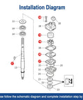 Installation diagram for Water Pump Impeller Repair Kit 3T5 87322 3 for Nissan Tohatsu Outboard 40 50 HP TLDI 4 Stroke