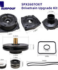 Drivetrain Upgrade Replacement Kit Fits Hayward Superpump Pumps 1 HP SP1600X DIY Friendly Install components shown in sizes