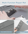 Magnetic Silicone Soldering Mat For Electronics Repair, Heat Resistant Work Pad with Magnetic Tray for devices, 15.9 X 11.9 Inches