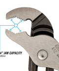 Heavy Duty V Jaw Tongue And Groove Pliers 6.5 Inch With 0.94 Inch Jaw Capacity close-up showing precision jaws
