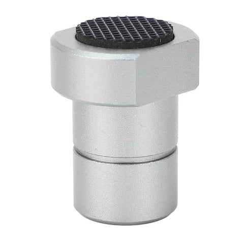Single aluminum alloy 20mm bench dog stop from set of four with non-slip pad for MFT tables, woodworking accessory for precise fits.