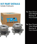 Infiniti FX35 Rear Wheel Bearing And Hub Assembly Set 2003 2008 Two Piece Replacement Kit For Driver And Passenger Sides With Beefy Bearings And Easy Install Ready To Go - product box and components