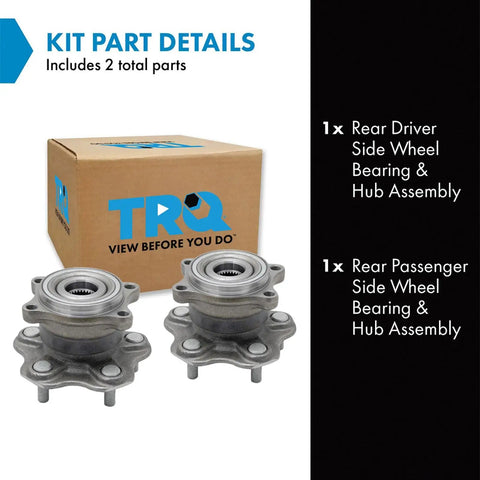 Infiniti FX35 Rear Wheel Bearing And Hub Assembly Set 2003 2008 Two Piece Replacement Kit For Driver And Passenger Sides With Beefy Bearings And Easy Install Ready To Go - product box and components