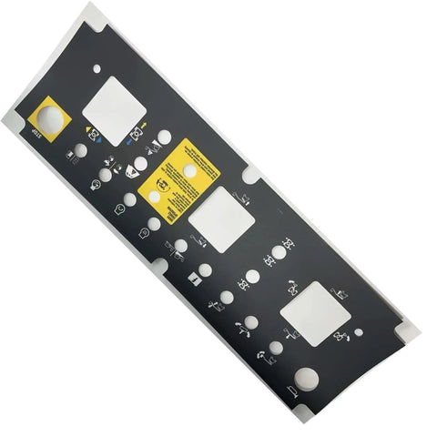 Heavy Duty Replacement Decal For Platform Control Panel slick exact fit label for S80 Boom Lift Truck 82762 82762gt, black panel with buttons.