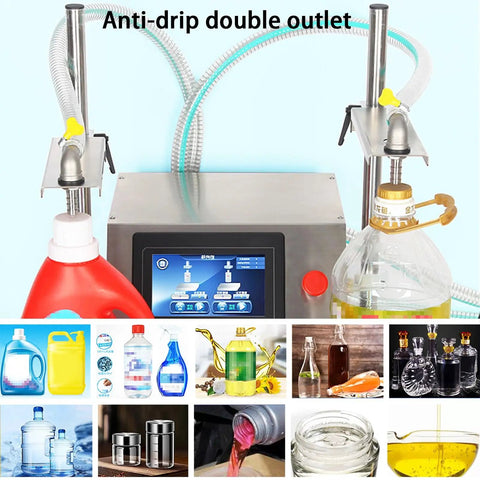 Hustle Ready Commercial Double Head Liquid Filling Machine Featuring No Sweat Anti Drip Design and Plug And Play Digital Interface.