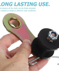 Top Tier Zacks Motorcycle Chain Tensioner Kit With Durable Roller And Anti-Slip Grip Design For Off Road Bikes Perfect For Smashing Riders Who Want Easy Install And Rock Solid Performance To Keep Their Driveline Tight No Slack Allowed, black roller and metal bracket