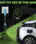 Nema 6-50P To 14-50R EV Charger Adapter Cord, 50 Amp connection with illuminated plug, designed for Tesla Level 2 charging.
