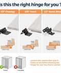 Heavy Duty Self Closing Cabinet Hinges With Smooth As Butter Soft Close For Half Inch Overlay Doors 4 Pack Easy Install matte black hinge types overview