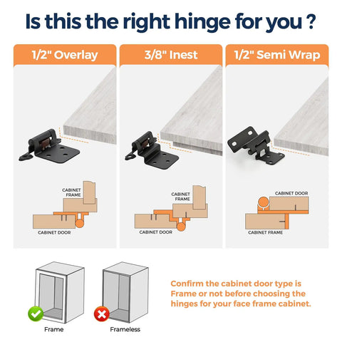 Heavy Duty Self Closing Cabinet Hinges With Smooth As Butter Soft Close For Half Inch Overlay Doors 4 Pack Easy Install matte black hinge types overview