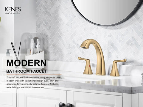 Top Notch Champagne Bronze Widespread Bathroom Faucet Three Hole Sink Tap With Dual Flow Spray Valve And Lead Free Design For Hassle Free Setup And A Smooth Finish That Really Delivers