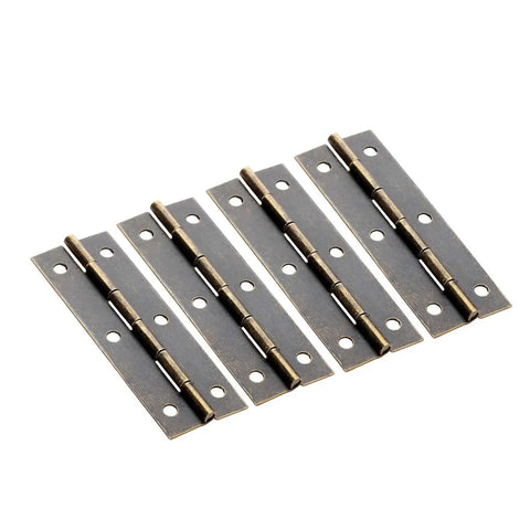Old School Antique Bronze Wood Box Hinge Set For Small Cabinets And Drawer Doors, Vintage Jewelry Box Hardware, 60x20mm, Rustic Retro Style