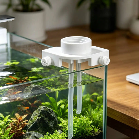 Universal Aquarium Water Refiller Adapter For Automatic Pressure-Fed Bottle Sucks Up And Pours Out Clean Tap Water To Keep Your Fish Tank Fresh And Healthy No More Daily Chores Or Stress Just Set It And Forget It Reliable System For All Standard Bottles