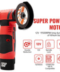 Ultra Fast Mini Cordless Angle Grinder 19500 RPM With Dual Batteries, 76mm Handheld Cutter for metal and wood tasks, side view