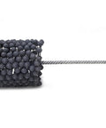 FLEX-HONE 3.75 Inch (95mm) Diameter Honing Tool, 240 Grit Silicon Carbide For Mild Steel Stainless Steel Cast Iron And Softer Ferrous Materials, Oversized, Boss-Grade Design For A Smoother Cylinder Wall Finish. Close-up of the flex-hone abrasive cylinder with steel shaft