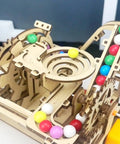 3D Wooden Roller Coaster Puzzle With Hands On Motorized Marble Run Kit Featuring Gears And Tracks, Laser Cut Wood Construction