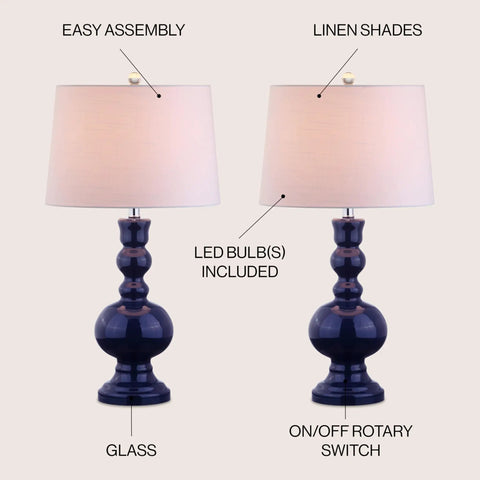 Mercury Silver Glass Table Lamp Set Of 2 With White Linen Shade Modern Bedside Lamps For Living Room And Bedroom Energy Saving LED Bulbs Included ETL Listed Safety Ready with linen shades and glass bases.