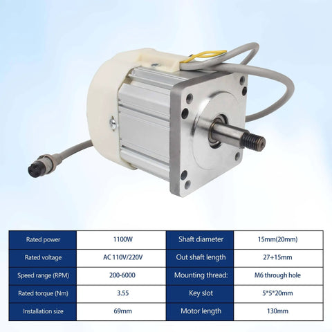 1100W Permanent Magnet Brushless Servo Motor 200-6000 RPM With 3.55 Nm Torque, Pro-Grade Speed Controller Included