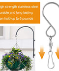 20 Pack Stainless Steel Swivel Hooks For Wind Spinners And Patio Deck Heavy Duty Rustproof S Clips Silver Premium Grade Garden Yard Hanging Hardware hanging a planter outdoors