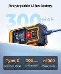 262 Ft Laser Tape Measure For Home DIYers And Real Estate Pros, Fast Accurate Readings Under 0.5s, Switch Between M In Ft And Front Or Rear Reference, Portable Pocket Laser Measuring Tool For Jobsites. orange ABS body with 300mAh rechargeable Li-ion battery and Type-C charging