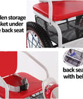 Three Wheel Cruiser Tricycle For Kids Outdoor Fun with back seat belt and hidden storage basket beneath the backseat.
