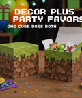 Fire Pixel Art Party Favor Boxes 8 Pack Grass Cubes Containers Sturdy Cardboard Treat Holders For Epic Birthday Bash And Legit Squad Game Night Essentials Today - Open and closed view.